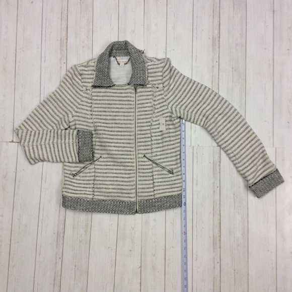 Ella Moss Salinas Stripe Tweed Moto Jacket. - Picture 12 of 16